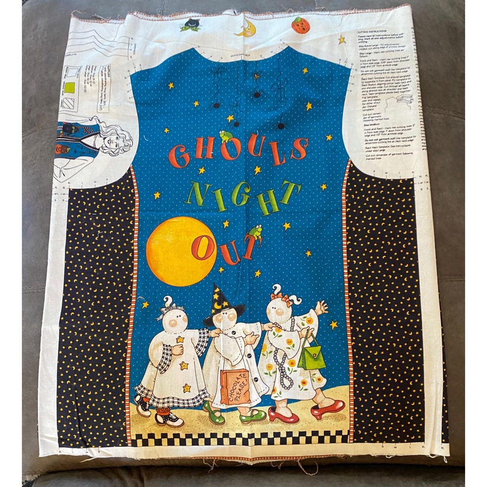 Daisy Kingdom Ghouls Nite Out Halloween Vest Fabric Panel Uncut Adult 8-22 DIY